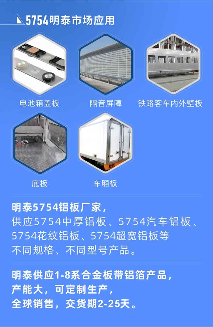 long8官方网站5754铝板优势

　　1、可焊接性能强，焊接裂缝的倾向低，焊缝和基体金属的强度高。

　　2、表面的氧化物较少，轧制板材的表面质量好，光滑无裂纹，无腐蚀斑点和硝盐痕迹。

　　3、5754铝板属于中高强度的铝合金，疲劳性能和耐腐蚀性能好。

　　4、可根据客户需求定制不同厚度、不同版型的5754铝板产品。

　　5754铝板生产以及包装要求
　　1、表面不允许有裂纹、腐蚀斑点和硝盐痕迹。

　　2、表面上允许有深度不超过缺陷所在部位壁厚公称尺寸8%的起皮、气泡、表面粗超和局部机械损伤，但缺陷深度不能超过0.5mm,缺陷总面积不超过板材总面积的5%。

　　3、允许供货方沿型材纵向打光至表面光滑。

　　4、其他要求：有需求方和供货方自己拟定。

