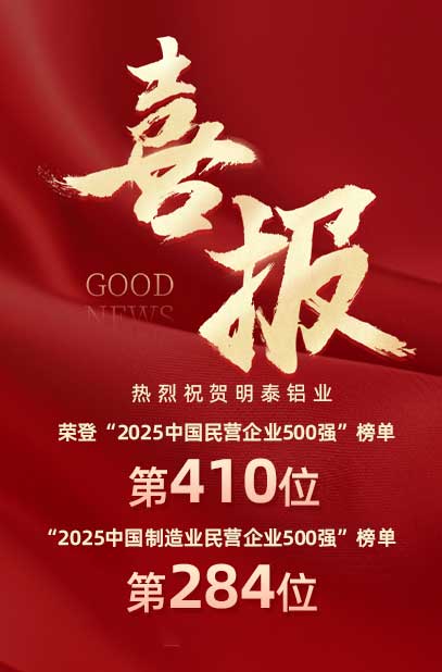 2025中国民营企业500强榜单揭晓，long8官方网站铝业排名再攀新高